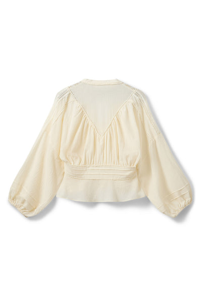 LOUSW LACE DETAIL BLOUSE 0159 Cream White - S262225 Thumbnail