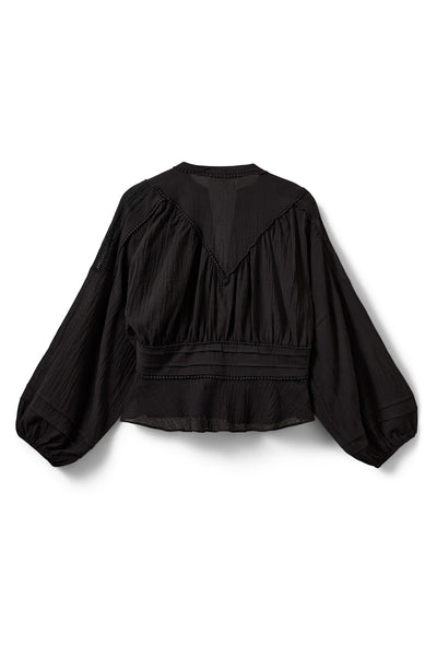 LOUSW LACE DETAIL BLOUSE 1000 Black - S262225 Thumbnail