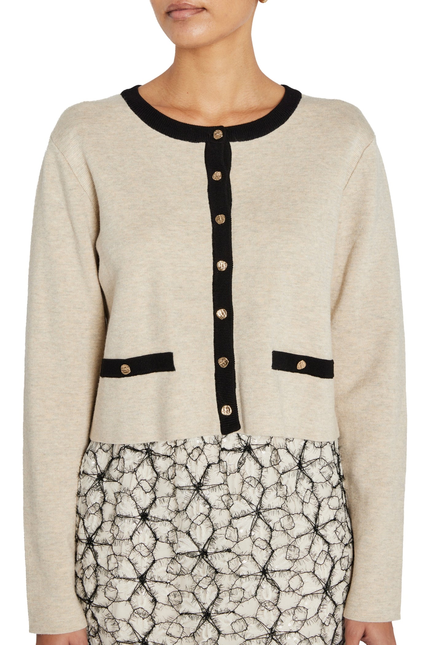 AnemoneBBFreias knit cardigan Sand melange - BBW4857