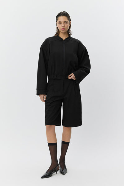 LUZYSW SHORT BOMBER JACKET 1000 Black - S261271 Thumbnail