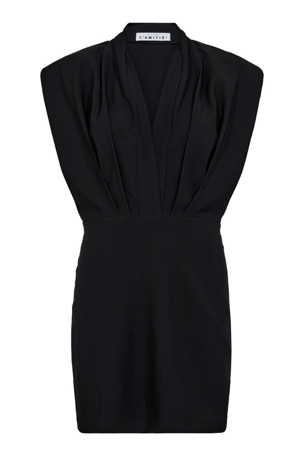 L'egance Crop Drape Dress Black