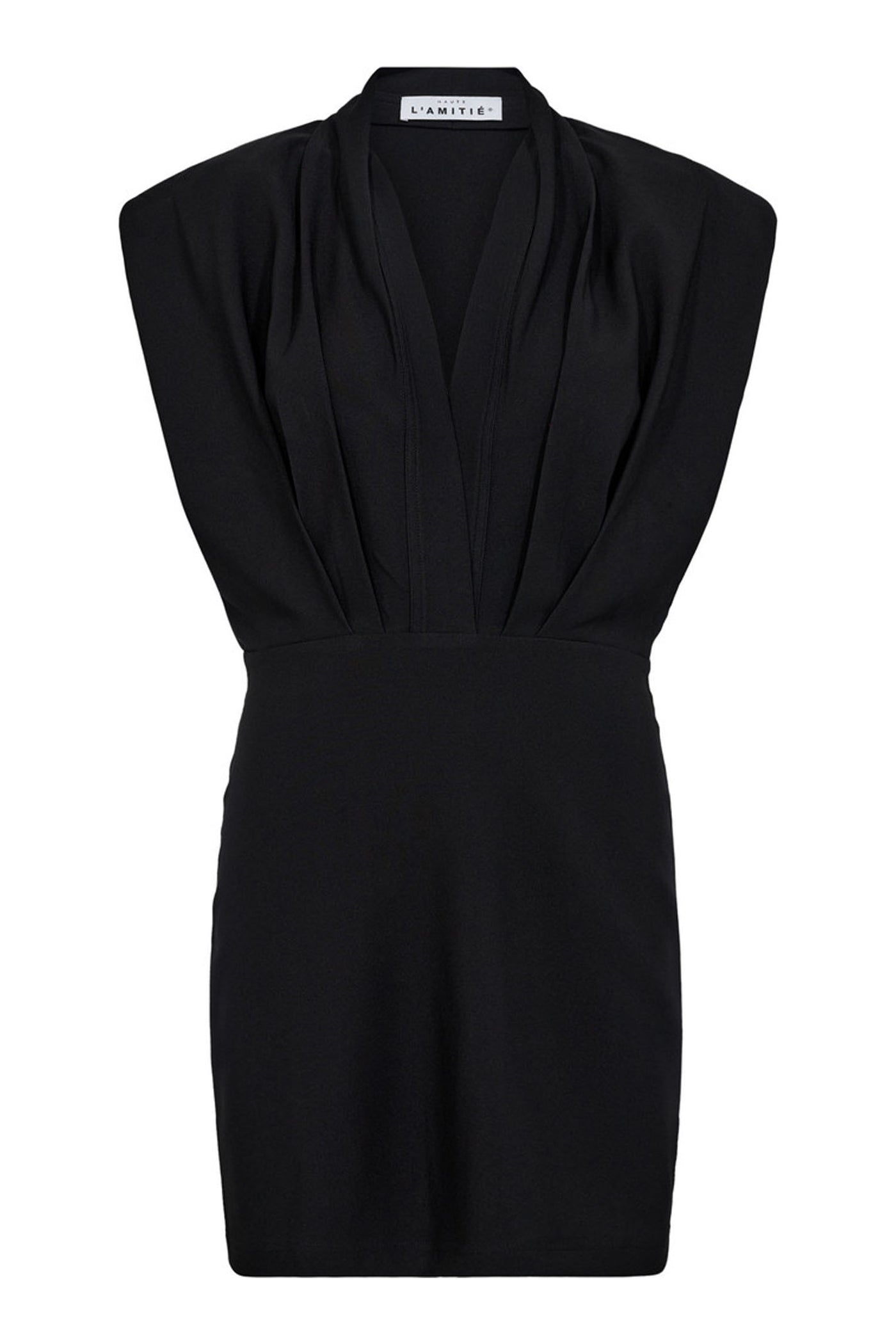 L'egance Crop Drape Dress Black