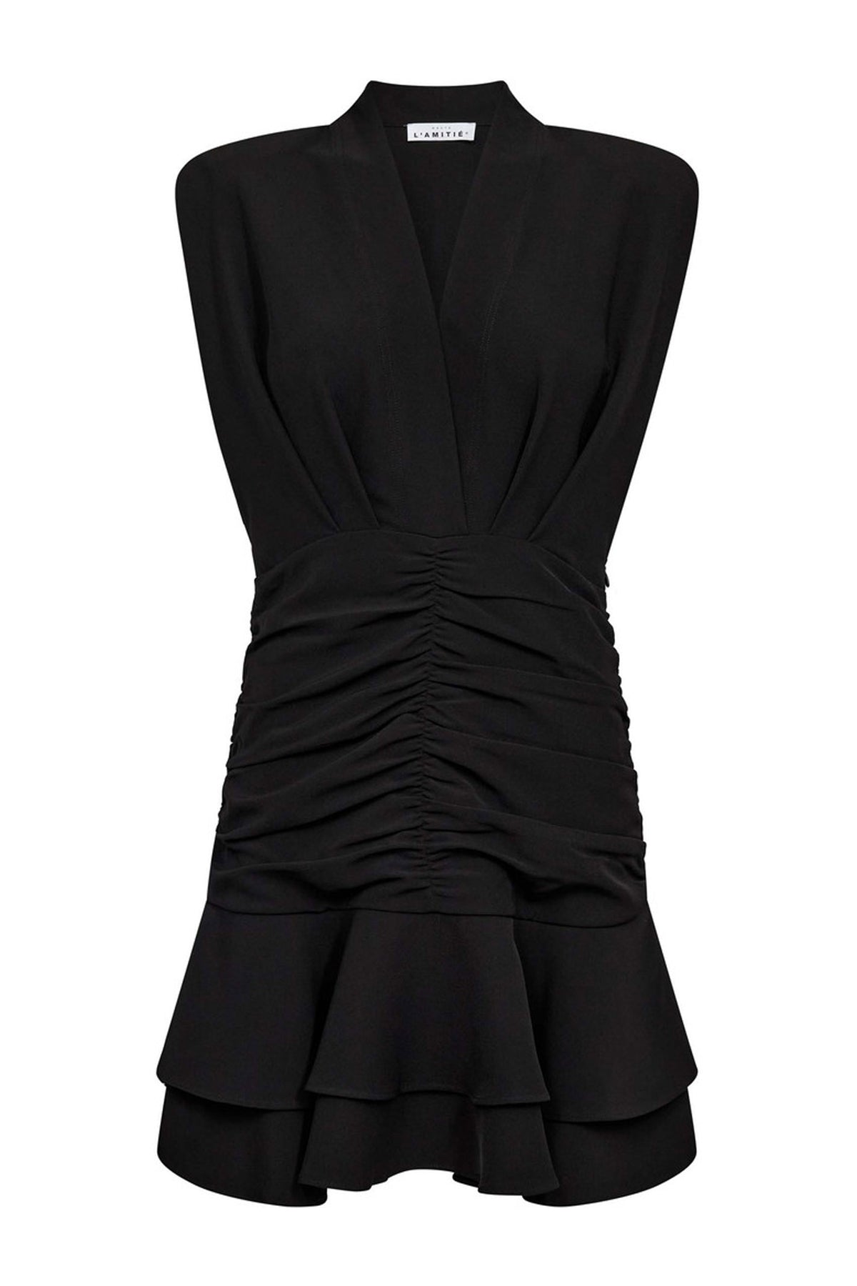 L'egance Gather Crop Dress Black - HL10549