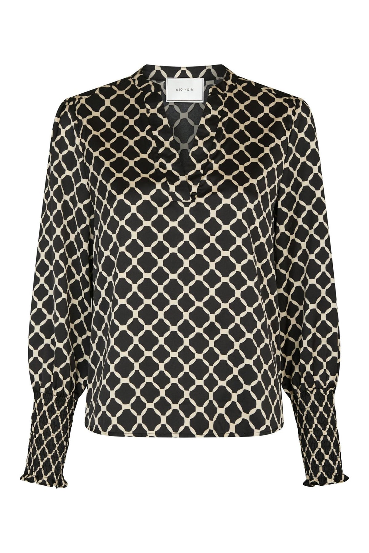 Landa Tile Print Blouse Black - 166926
