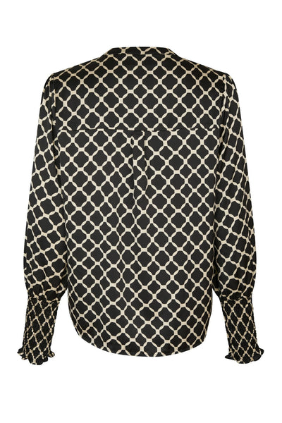 Landa Tile Print Blouse Black - 166926 Thumbnail
