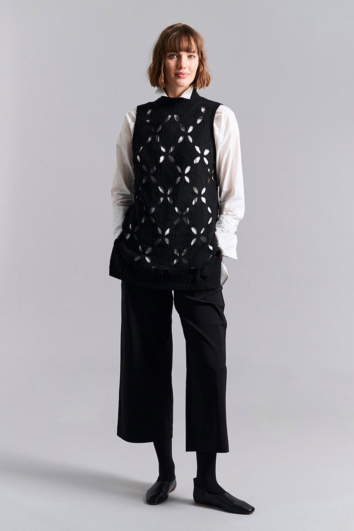 Lantern ærmeløs bluse Black - 259-1079-5553