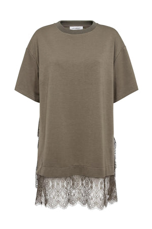 LarsonCC Mix Lace Tee 60009-Olive - 500414