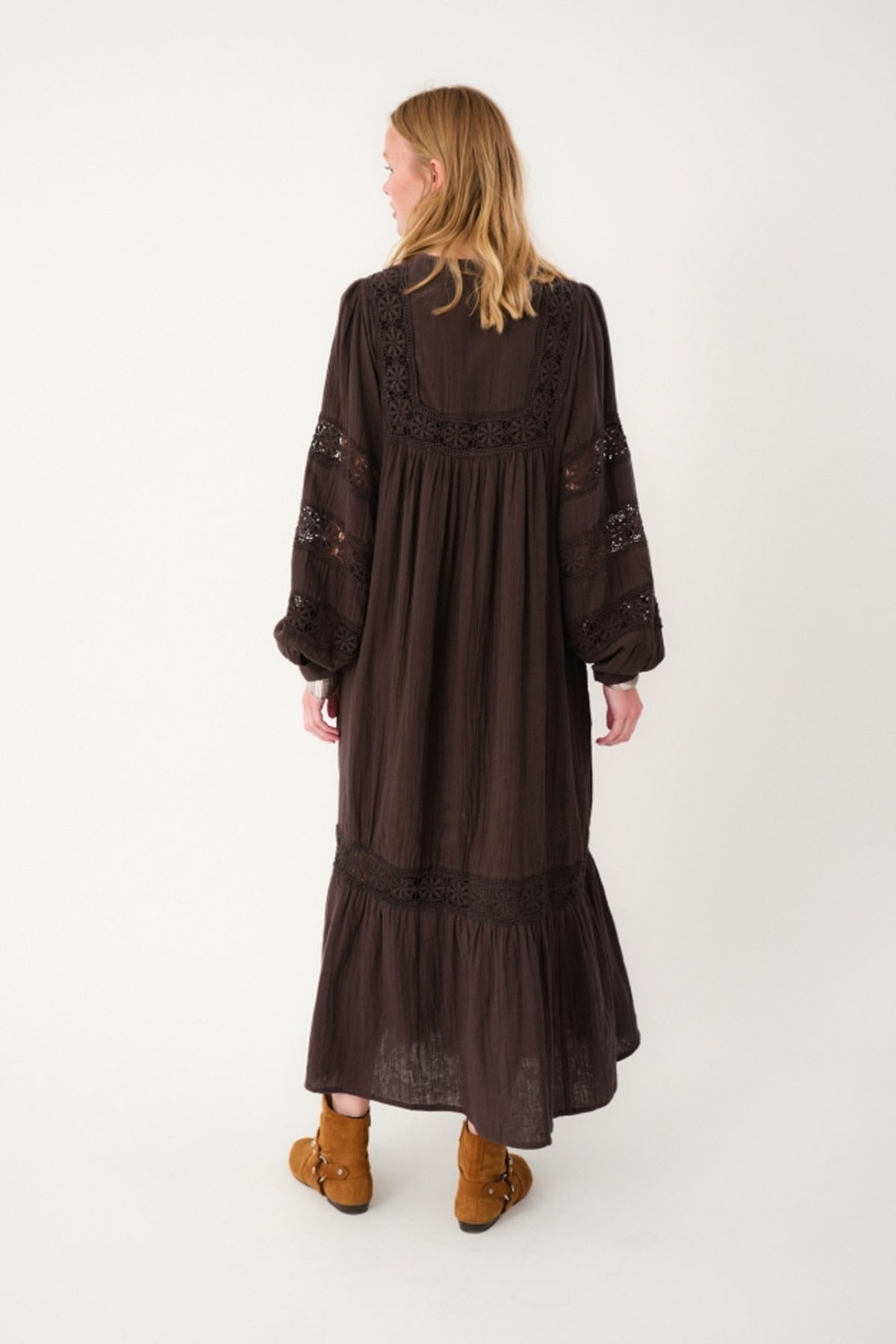 LatourLL Lace Maxi Dress LS 87 Dark Mokka - 25409-3000