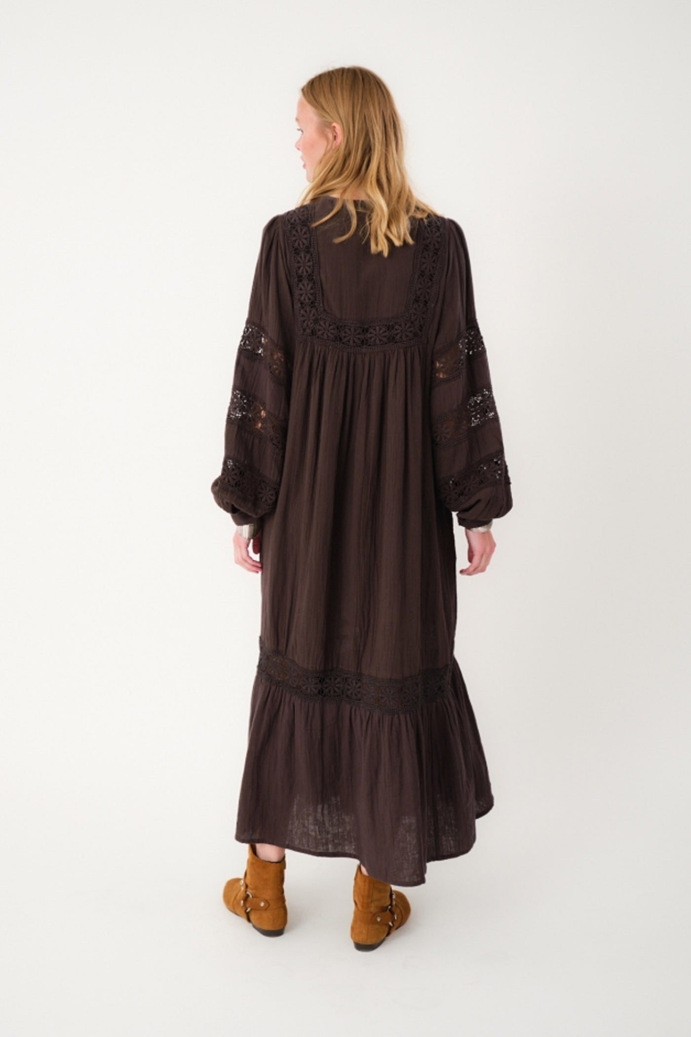 LatourLL Lace Maxi Dress LS 87 Dark Mokka - 25409-3000