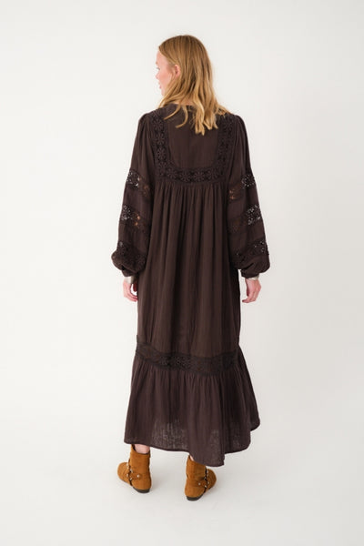 LatourLL Lace Maxi Dress LS 87 Dark Mokka - 25409-3000 Thumbnail