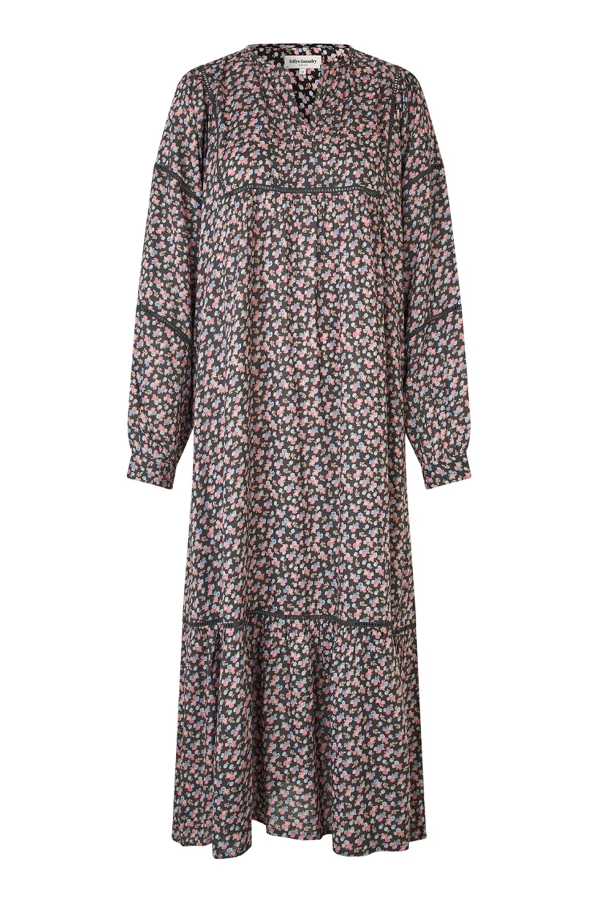 LatourLL Maxi Dress LS 18 Washed Black - 25441-3011