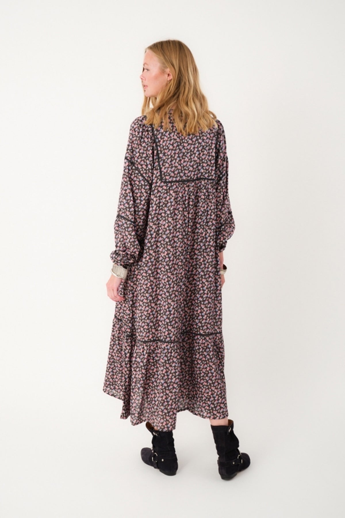 LatourLL Maxi Dress LS 18 Washed Black - 25441-3011