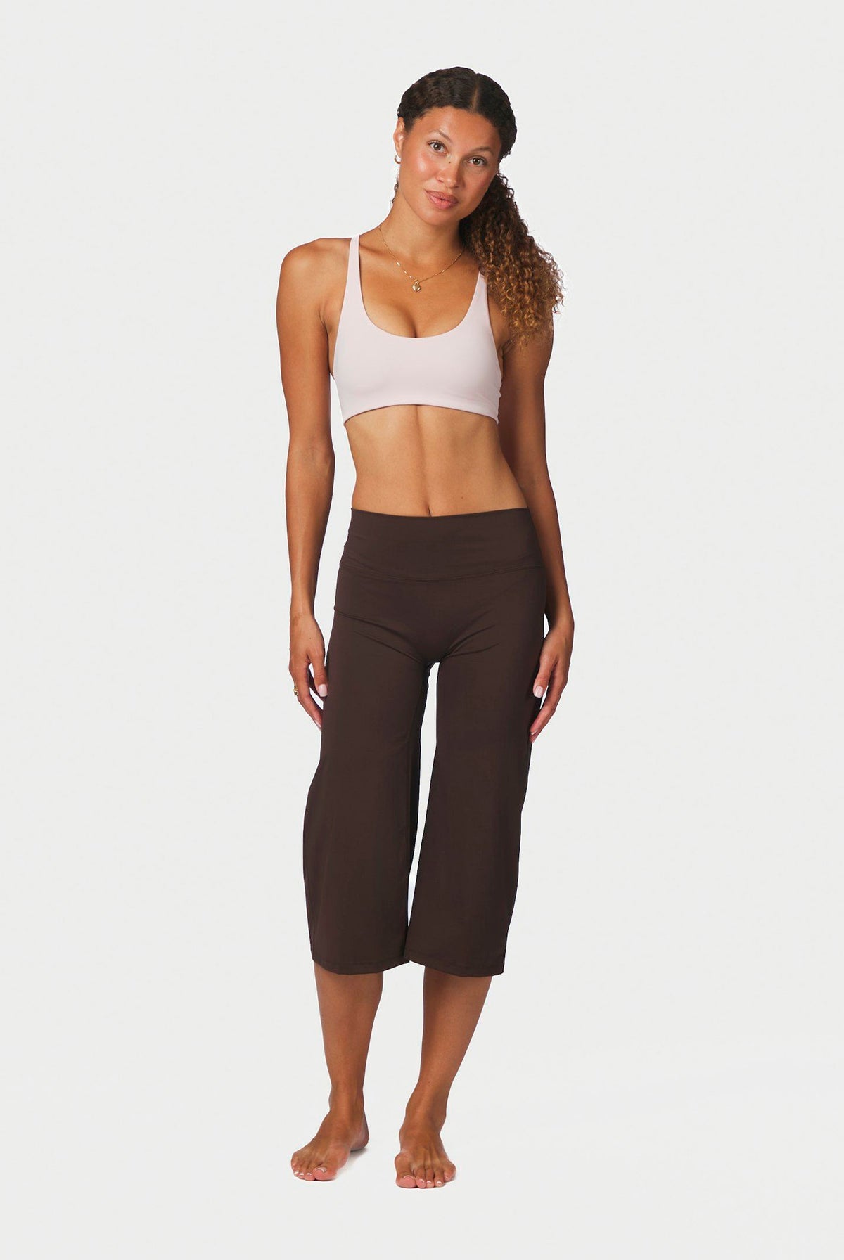 Lauri Wide Capri Pants Dark brown - 171241