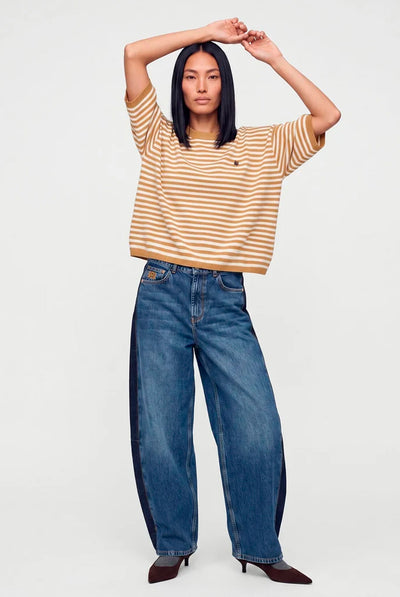 MMHPoetic Stripe Knit BONE BROWN - 800298 Thumbnail