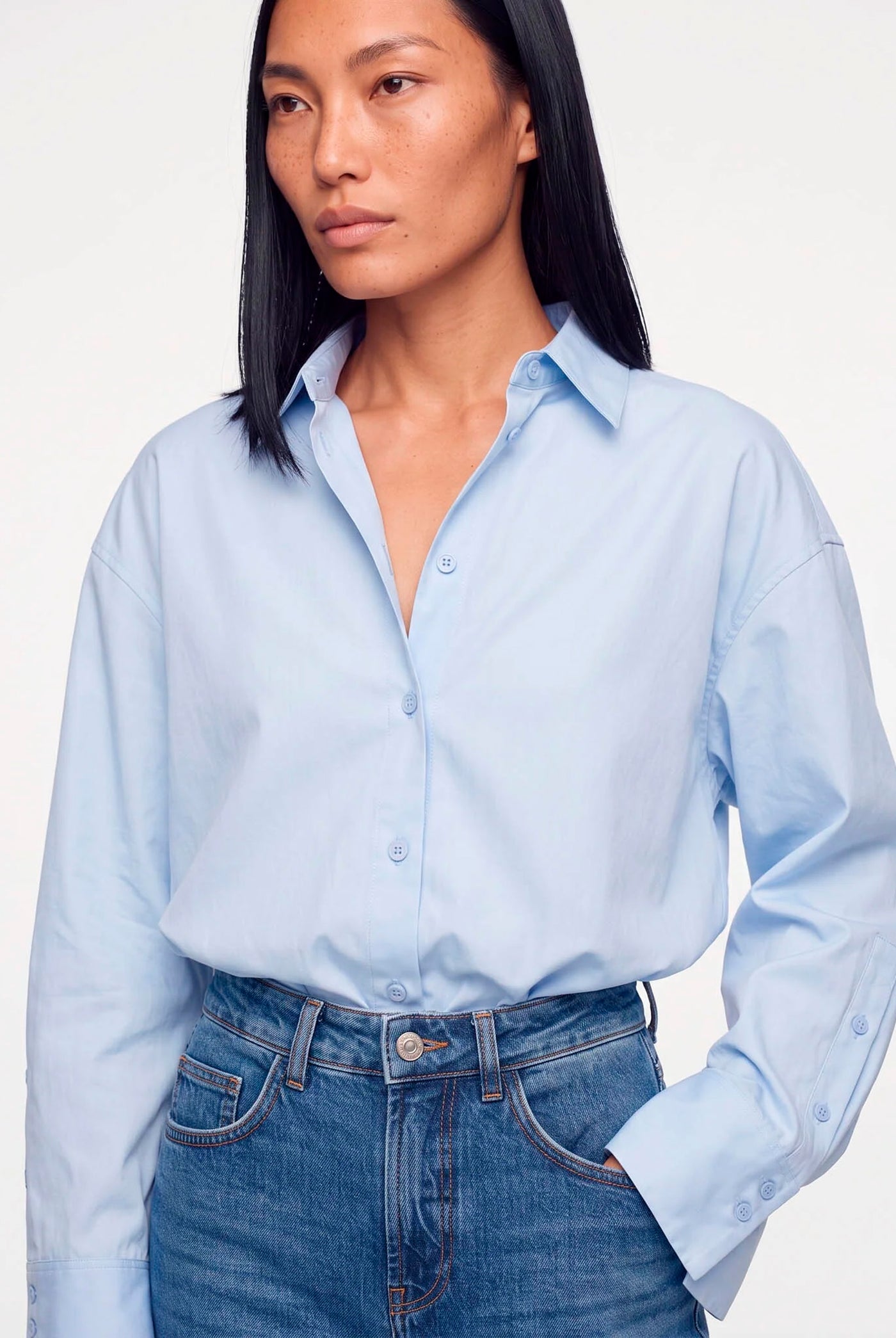 MMWinola Cotton Twil Shirt Light Blue - 182350