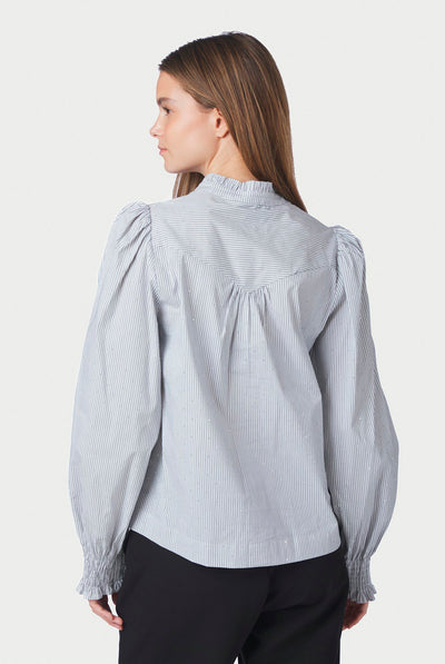 Astrida Stripe Stone Blouse White - 167292 Thumbnail
