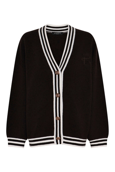 ChalinaBBSira knit cardigan Dark brown - BBW5165 Thumbnail