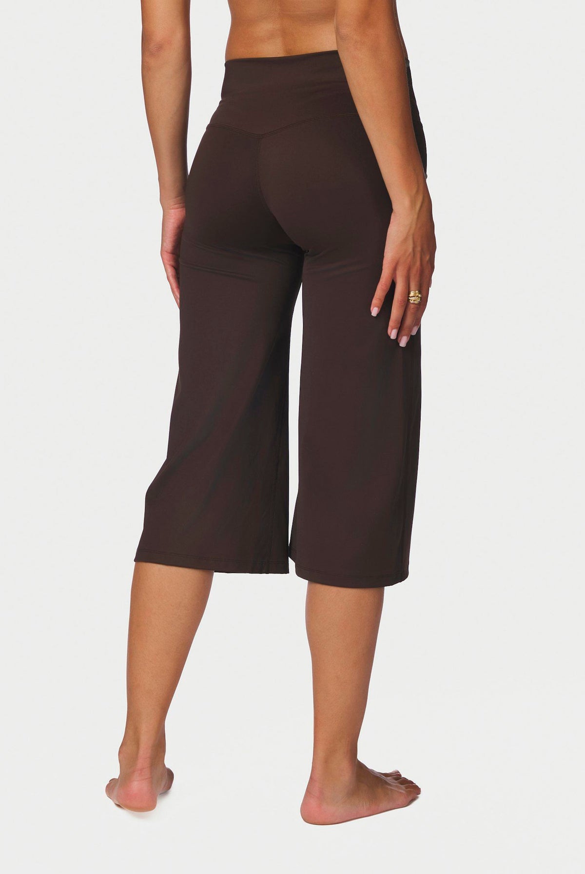 Lauri Wide Capri Pants Dark brown - 171241