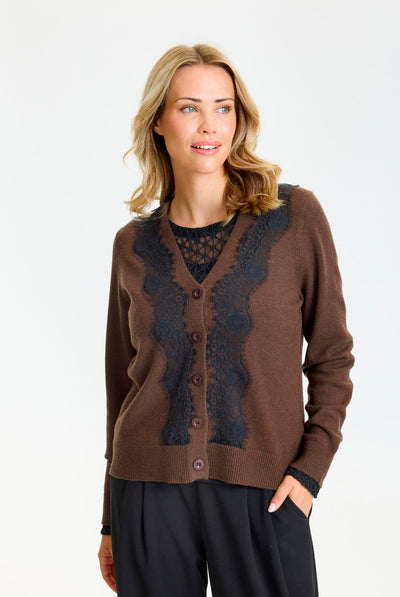 Isa knit cardigan Brown - 17240 Thumbnail