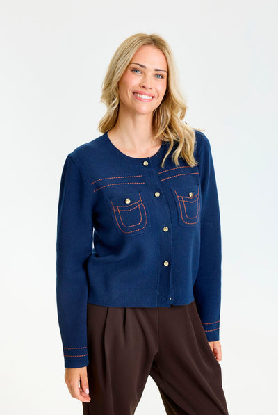 Teo knit cardigan DARK BLUE - 17239 Thumbnail