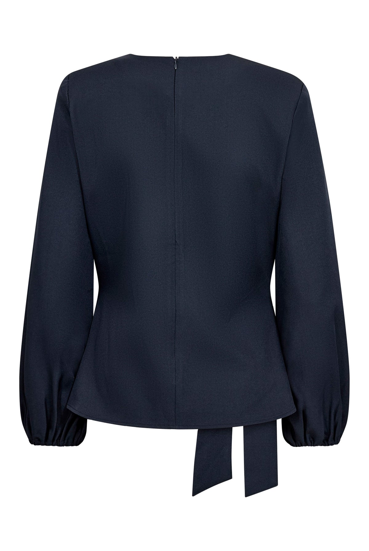 LunaCC Tie Blouse 40007-Navy - 500386