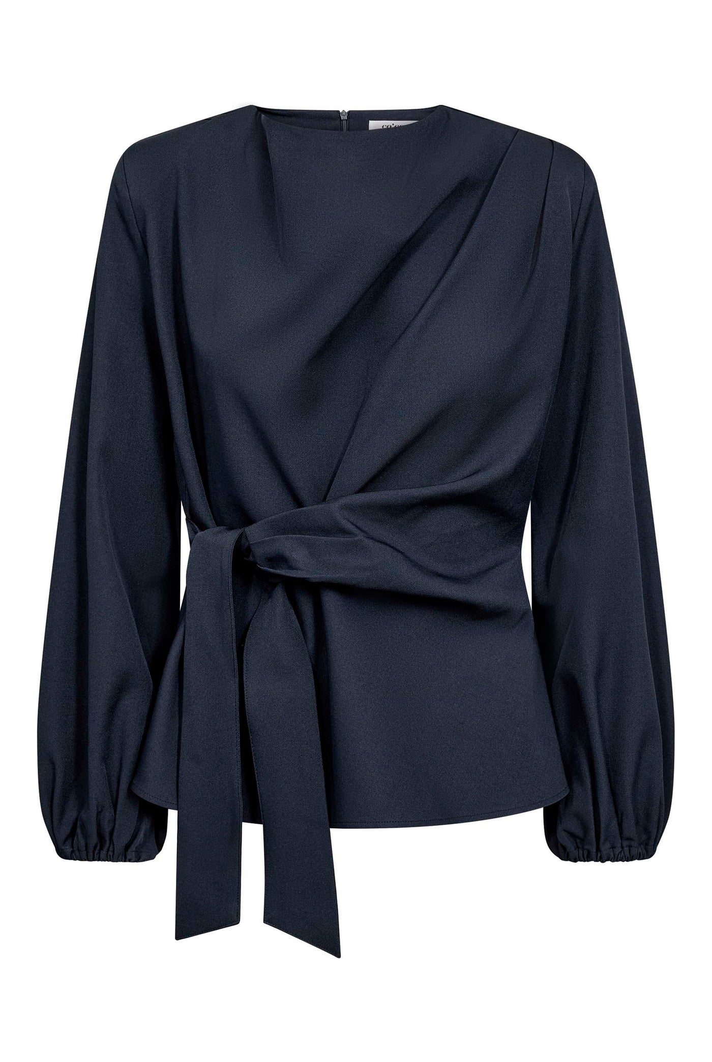 LunaCC Tie Blouse 40007-Navy - 500386