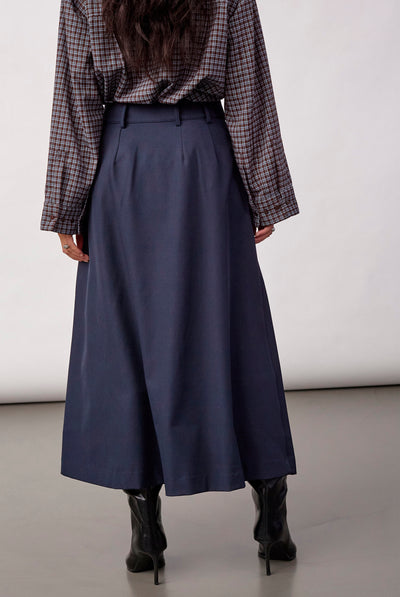 LunaCC New Pocket Pleat Skirt 40007-Navy - 500389 Thumbnail
