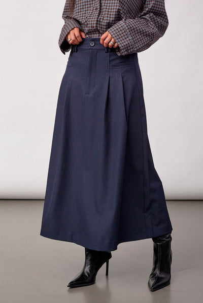 LunaCC New Pocket Pleat Skirt 40007-Navy - 500389 Thumbnail