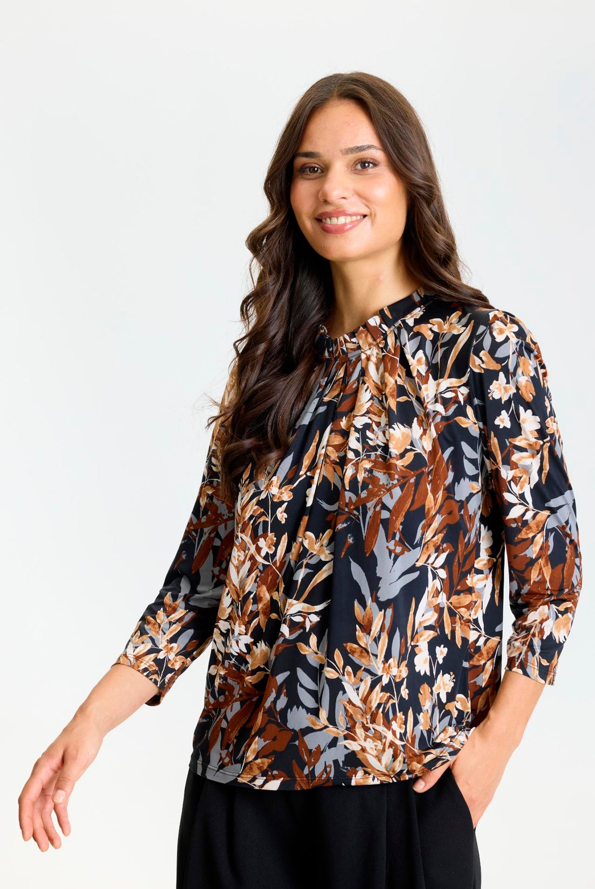 Grazia blouse 3/4 sleeves SORT - 17333