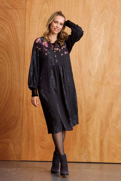 Poet dress Brown - 17310 Thumbnail