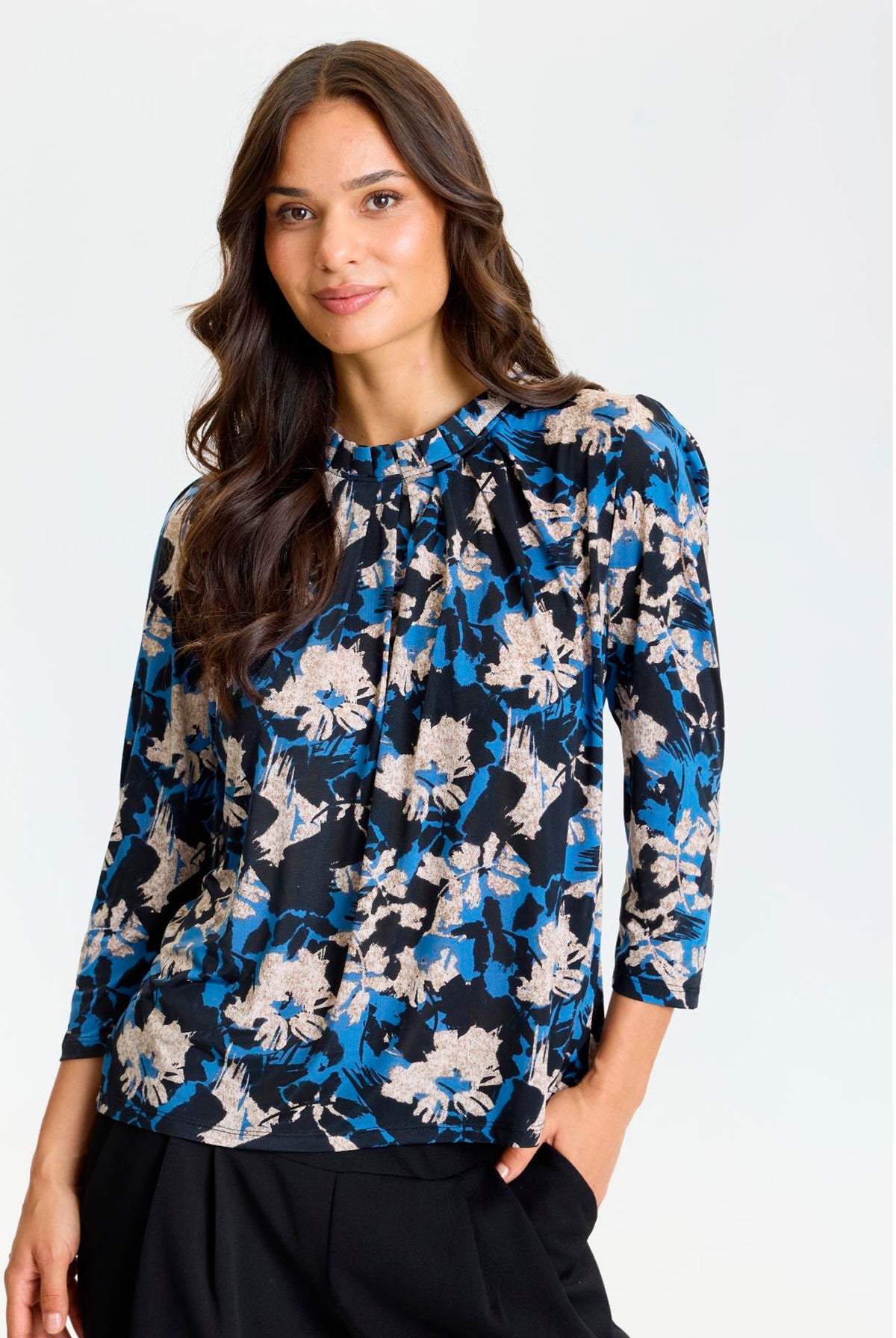 Grazia blouse 3/4 sleeves Blue - 17321