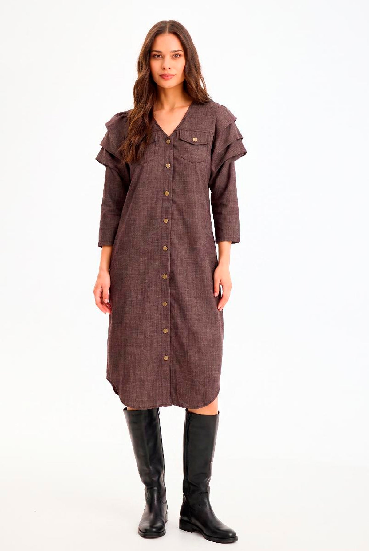 Arianna dress Brown - 17379