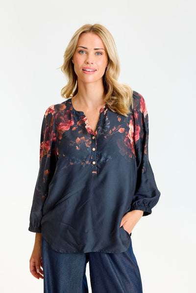 Freecia blouse DARK BLUE - 17302 Thumbnail