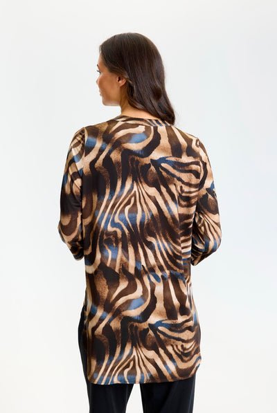 Maracollina tunic 3/4 sleeves Brown - 17330 Thumbnail