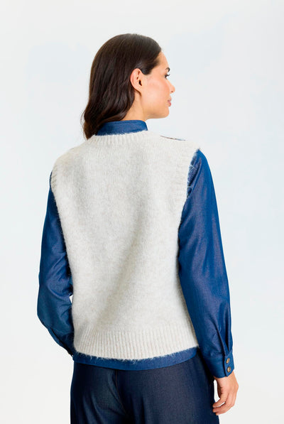 Lux knit vest Nature - 17235 Thumbnail