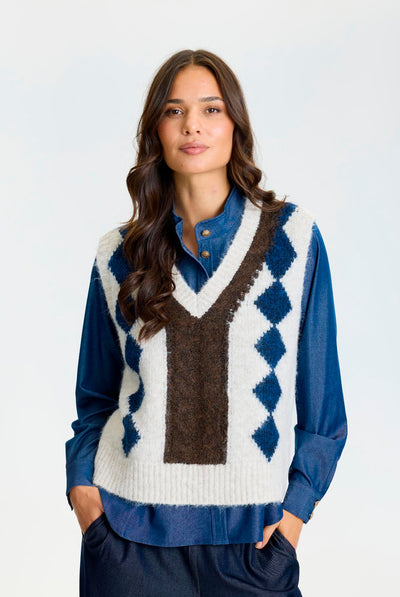 Lux knit vest Nature - 17235 Thumbnail