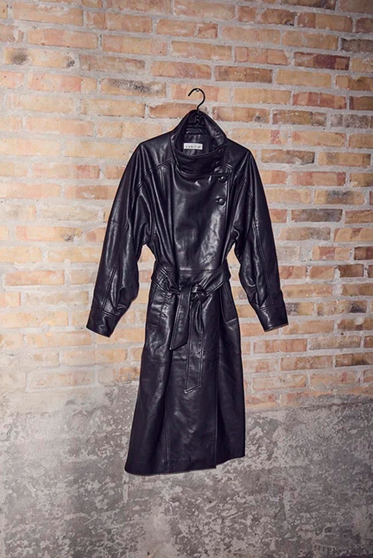 Sue Leather Trench Black - HL10856