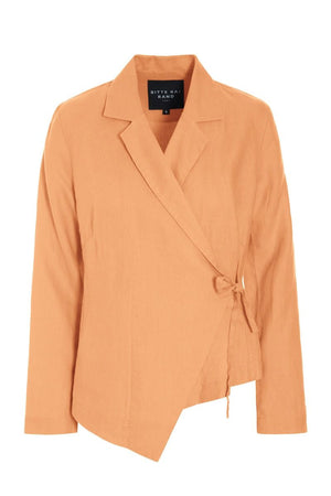 Lazy linen asymmetrisk jakke MELON - 261-2141-5560