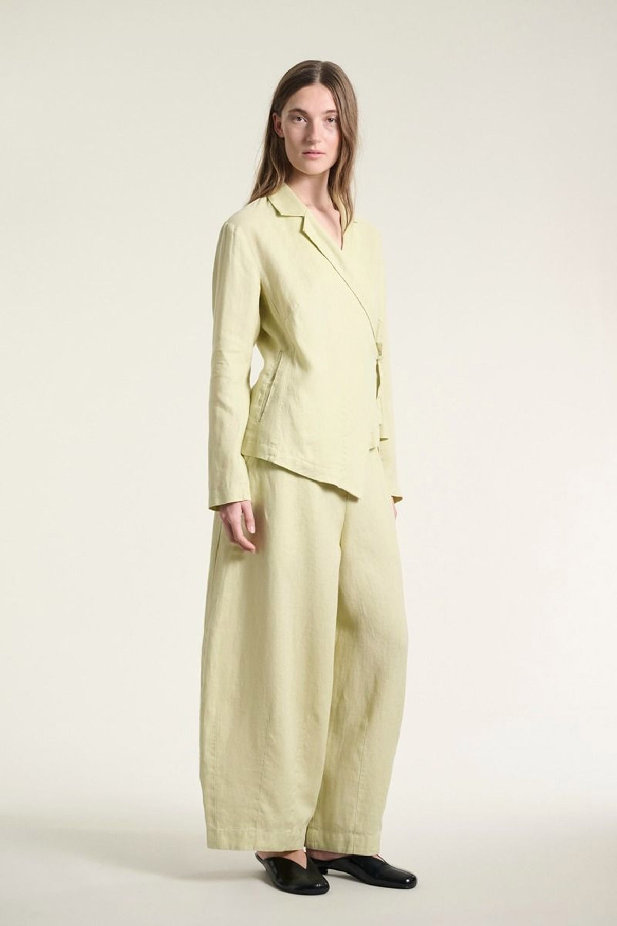 Lazy linen asymmetrisk jakke PERNOD - 261-2141-5560