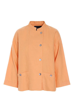 Lazy linen jakke med krave MELON - 261-2141-5561