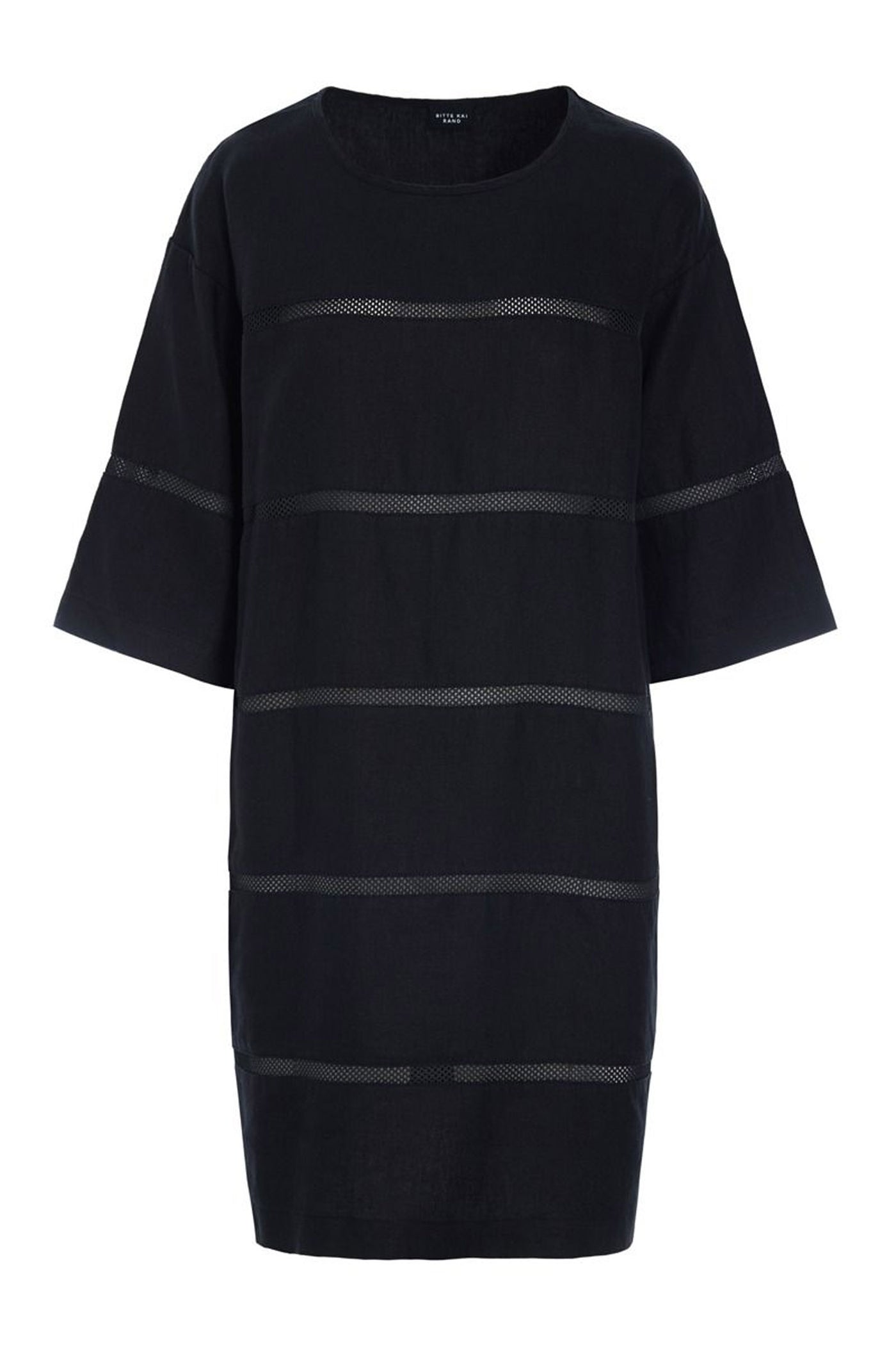 Lazy linen kjole med paneler Black - 261-2141-5559