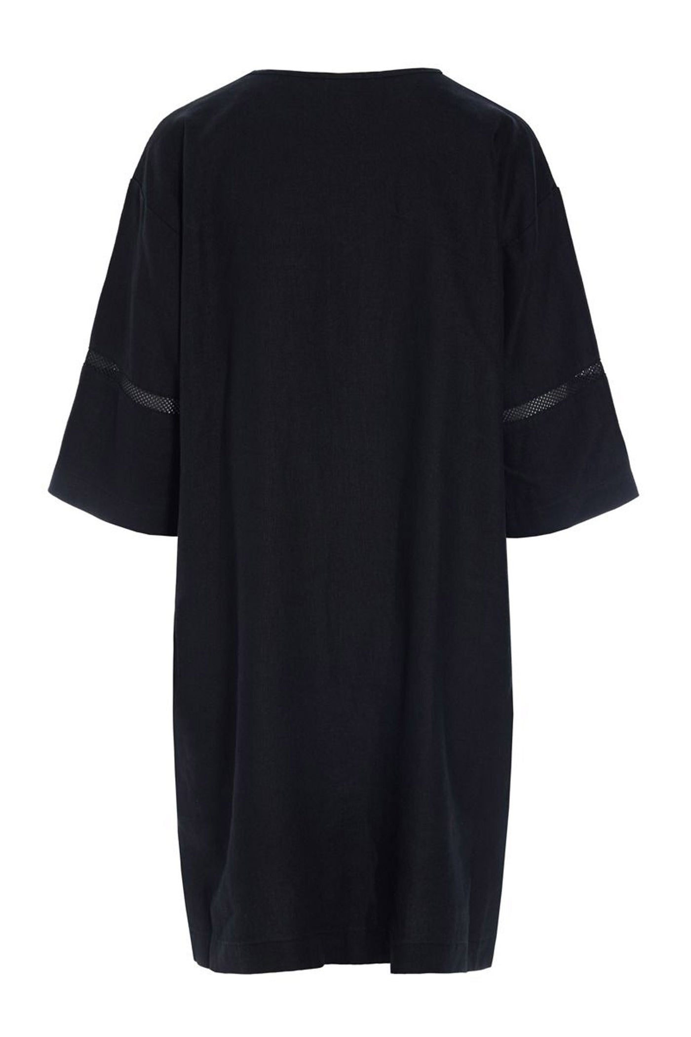 Lazy linen kjole med paneler Black - 261-2141-5559