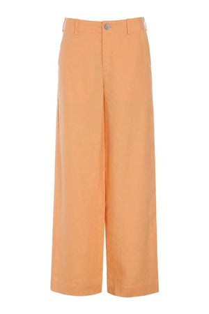 Lazy linen lige bukser MELON - 261-2141-5564