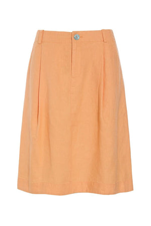 Lazy linen nederdel med læg MELON - 261-2141-5562