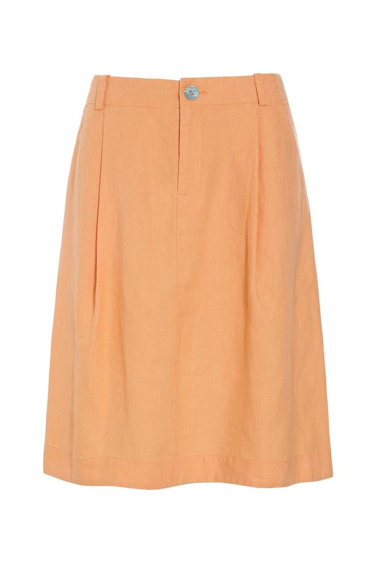 Lazy linen nederdel med læg MELON - 261-2141-5562