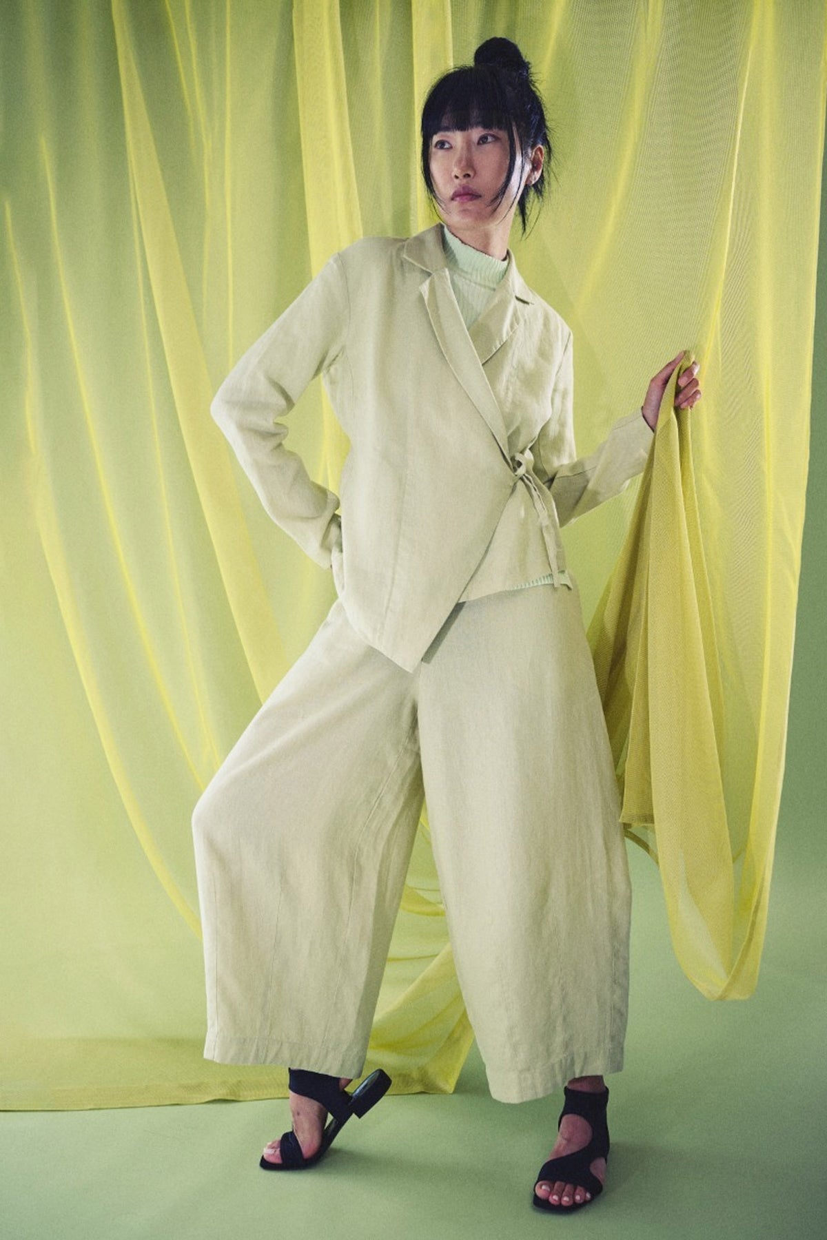 Lazy linen vide bukser PERNOD - 261-2141-5563