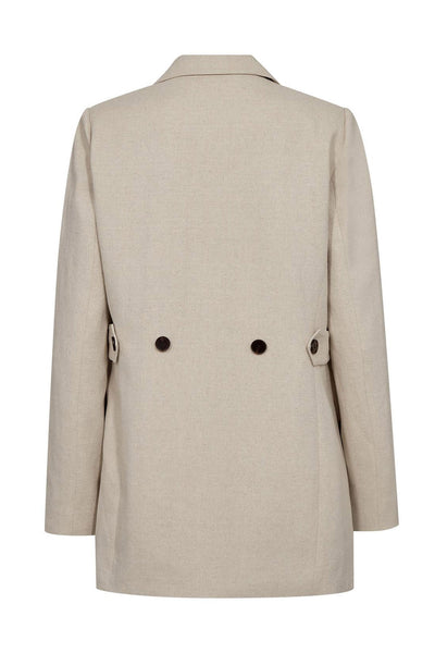 LeenaCC Linen Fitted Blazer 199-Bone - 40029 Thumbnail