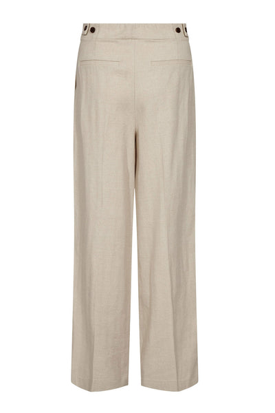 LeenaCC Linen Pleat Pant 199-Bone - 41063 Thumbnail