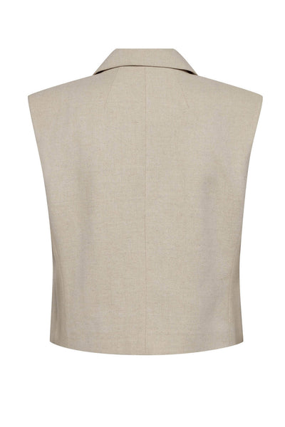LeenaCC Linen Vest 199-Bone - 40030 Thumbnail