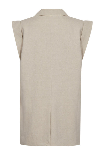 LeenaCC Linen Wing Vest 199-Bone - 40031 Thumbnail